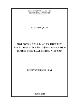 Một số vấn đề lý luận và thực tiễn về các tình tiết tăng nặng trách nhiệm hình sự theo luật hình sự việt nam