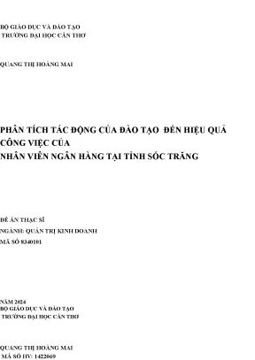 Phân tích tác động của đào tạo đến hiệu quả công việc của nhân viên ngân hàng tại tỉnh sóc trăng