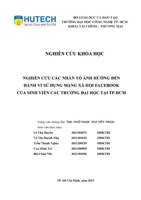 Nghiên cứu các nhân tố ảnh hưởng đến hành vi sử dụng mạng xã hội facebook của sinh viên các trường đại học tại tp hcm