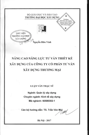 Nâng cao năng lực tư vấn thiết kế xây dựng của công ty cổ phần tư vấn xây dựng thương mại