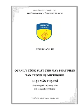 Quản lý công xuất cho máy phát phân tán trong hệ microgrid