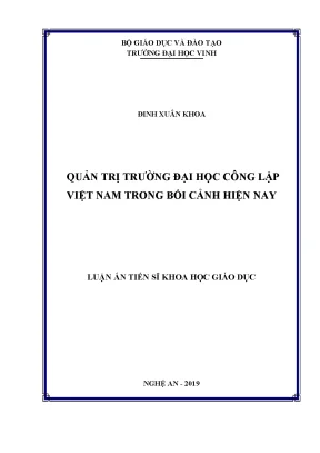 Quản trị trường đại học công lập việt nam trong bối cảnh hiện nay