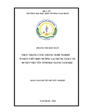 Thực trạng căng thẳng nghề nghiệp ở nhân viên điều dưỡng tại trung tâm y tế huyện việt yên tỉnh bắc giang năm 2022