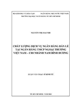 Tài liệu chất lượng dịch vụ ngân hàng bán lẻ tại ngân hàng tmcp