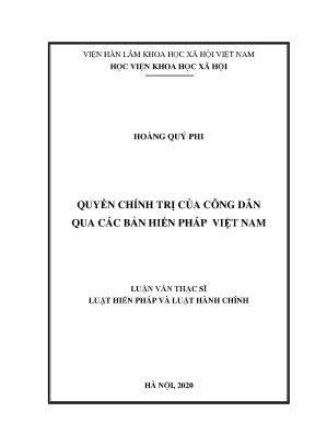 Quyền chính trị của công dân qua các bản hiến pháp việt nam
