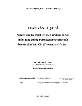 Nghiên cứu kỹ thuật lên men sử dụng vi hạt nhằm tăng cường polysaccharopeptide nội bào từ nấm vân chi tranetes versicolor