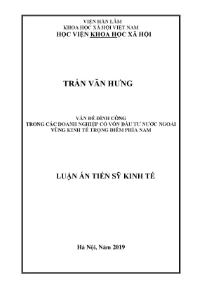 Vấn đề đình công trong các doanh nghiệp có vốn đầu tư nước ngoài vùng kinh tế trọng điểm phía nam