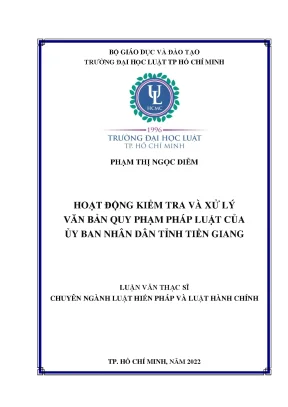 Hoạt động và kiểm tra văn bản quy phạm pháp luật của ủy ban nhân dân tỉnh tiền giang