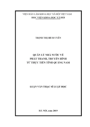 Quản lý nhà nước về phát thanh truyền hình từ thực tiễn tỉnh quảng nam