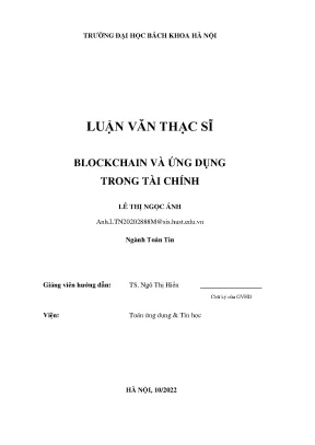 Blockchain và ứng dụng trong tài chính