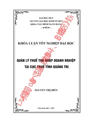 Quản lý thuế thu nhập doanh nghiệp tại cục thuế tỉnh quảng trị