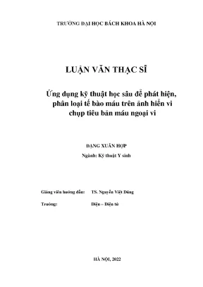 Ứng dụng kỹ thuật học sâu để phát hiện phân loại tế bào máu trên ảnh hiển vi chụp tiêu bản máu ngoại vi