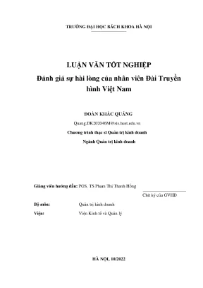 Đánh giá sự hài lòng của nhân viên đài truyền hình việt nam