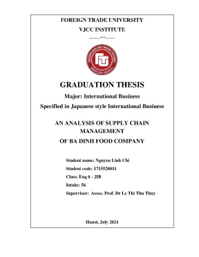 Major international business specified in japanese style international business an analysis of supply chain management of ba dinh food company