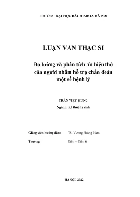 Đo lường và phân tích tín hiệu thở của người nhằm hỗ trợ chẩn đoán một số bệnh lý