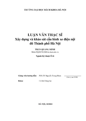 Xây dựng và khảo sát cấu hình xe điện nội đô thành phố hà nội