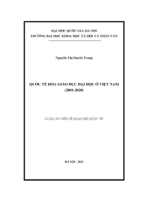 Quốc tế hóa giáo dục đại học ở việt nam 2001 2020