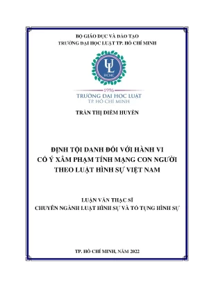 Định tội danh đối với hành vi cố ý xâm phạm tính mạng con người theo luật hình sự việt nam