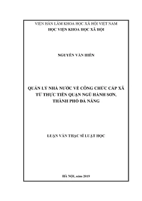 Quản lý nhà nước về công chức cấp xã từ thực tiễn quận ngũ hành sơn thành phố đà nẵng