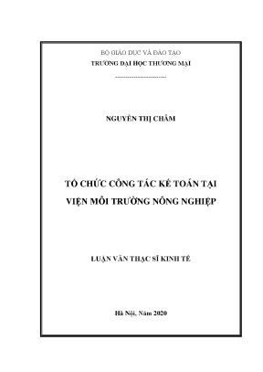 Tổ chức công tác kế toán tại viện môi trường nông nghiệp