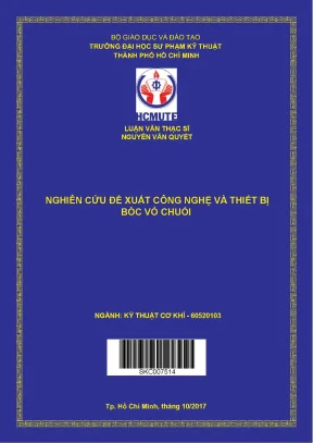 Nghiên cứu đề xuất công nghệ và thiết bị bóc vỏ chuối