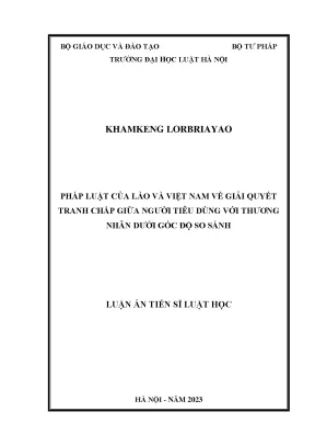 Pháp luật của lào và việt nam về giải quyết tranh chấp giữa người tiêu dùng với thương nhân dưới góc độ so sánh