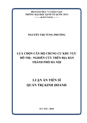 Lựa chọn căn hộ chung cư khu vực đô thị nghiên cứu trên địa bàn thành phố hà nội