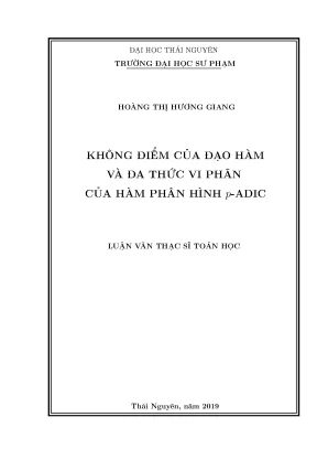 Không điểm của đạo hàm và đa thức vi phân của hàm phân hình p adic
