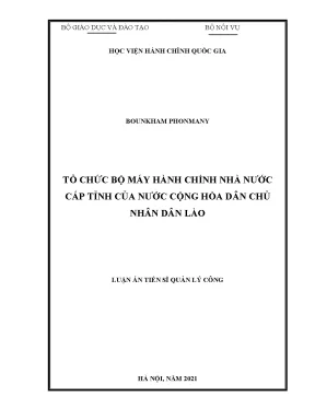 Tổ chức bộ máy hành chính nhà nước cấp tỉnh của nước cộng hoà dân chủ nhân dân lào