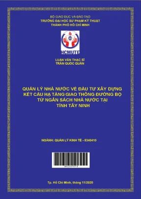Quản lý nhà nước về đầu tư xây dựng kết cấu hạ tầng giao thông đường bộ từ ngân sách nhà nước tại tỉnh tây ninh