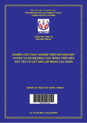 Nghiên cứu thực nghiệm trên mô hình đất tương tự schneebeli cho móng trên nền đất yếu có cát san lấp bằng cọc ngắn