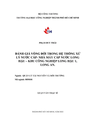 Đánh giá vòng đời sản phẩm trong hệ thống xử lý nước cấp nhà máy cấp nước long hậu kcn long hậu 1 long an