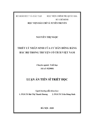 Triết lý nhân sinh của cư dân đồng bằng bắc bộ trong truyện cổ tích việt nam