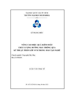 Nâng cao hiệu quả kiểm soát chất lượng đường may thông qua kỹ thuật phân lớp svm trong đào tạo nghề