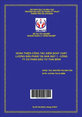Hoàn thiện công tác kiểm soát chất lượng sản phẩm tại nhà máy 1 công ty cổ phần đầu tư thái bình