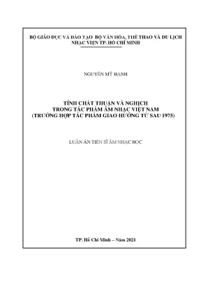 Tính chất thuận và nghịch trong tác phẩm âm nhạc việt nam trường hợp tác phẩm giao hưởng từ sau năm 1975