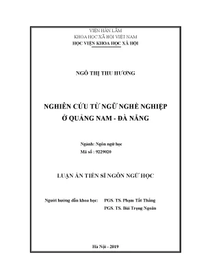 Nghiên cứu từ ngữ nghề nghiệp ở quảng nam đà nẵng