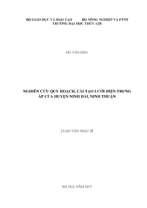 Nghiên cứu quy hoạch và cải tạo lưới điện trung áp huyện ninh hải tỉnh ninh thuận