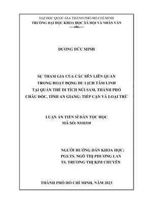 Sự tham gia của các bên liên quan trong hoạt động du lịch tâm linh tại quần thể di tích núi sam thành phố châu đốc tỉnh an giang tiếp cận và loại trừ