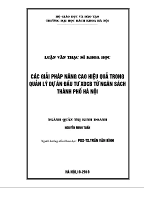Các giải pháp nâng cao hiệu quả trong quản lý dự án đầu tư xây dựng cơ bản từ ngân sách thành phố hà nội