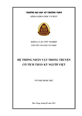 Hệ thống nhân vật trong truyện cổ tích thần kỳ người việt