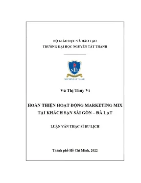 Hoàn thiện hoạt động marketing mix tại khách sạn sài gòn đà lạt