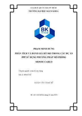 Phân tích và đánh giá rủi ro trong các dự án ppp sử dụng phương pháp mô phỏng monte carlo