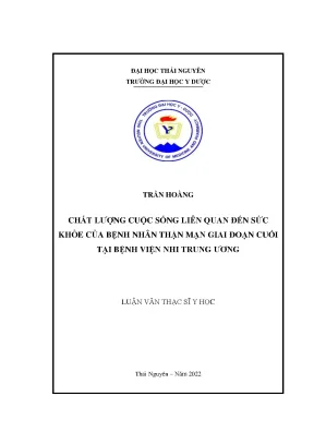Chất lượng cuộc sống của bệnh nhân bệnh thận mạn giai đoạn cuối tại bệnh viện nhi trung ương