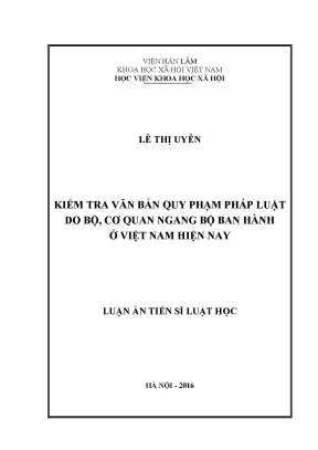 Kiểm tra văn bản quy phạm pháp luật do bộ cơ quan ngang bộ ban hành ở việt nam hiện nay