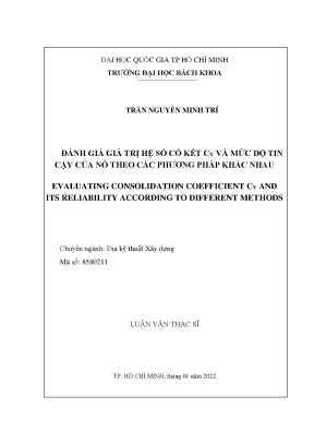 Đánh giá giá trị hệ số cố kết cv và mức độ tin cậy của nó theo các phương pháp khác nhau
