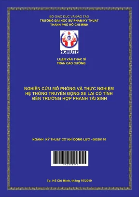 Nghiên cứu mô phỏng và thực nghiệm hệ thống truyền động xe lai có tính đến trường hợp phanh tái sinh