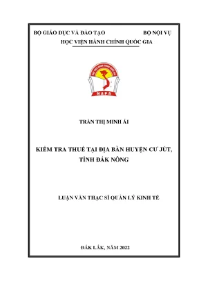 Kiểm tra thuế tại địa bàn huyện cư jút tỉnh đắk nông