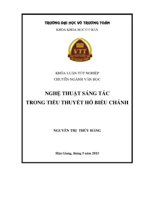 Nghệ thuật sáng tác trong tiểu thuyết hồ biểu chánh