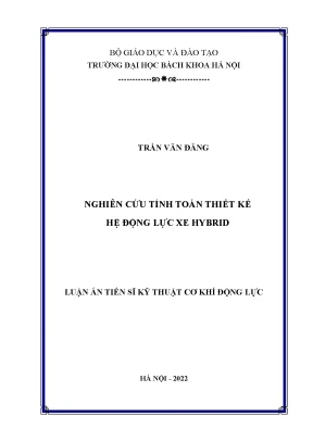 Nghiên cứu tính toán thiết kế hệ động lực xe hybird